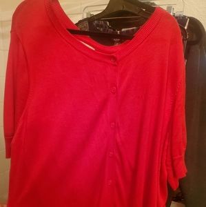 Womanwithin Red Cardigan Red Sweater